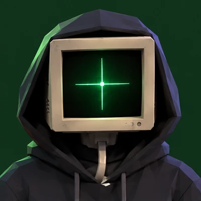 snipeagent's monitor face, crosshair on